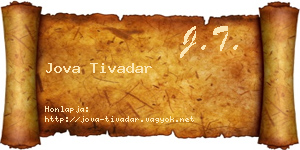 Jova Tivadar névjegykártya